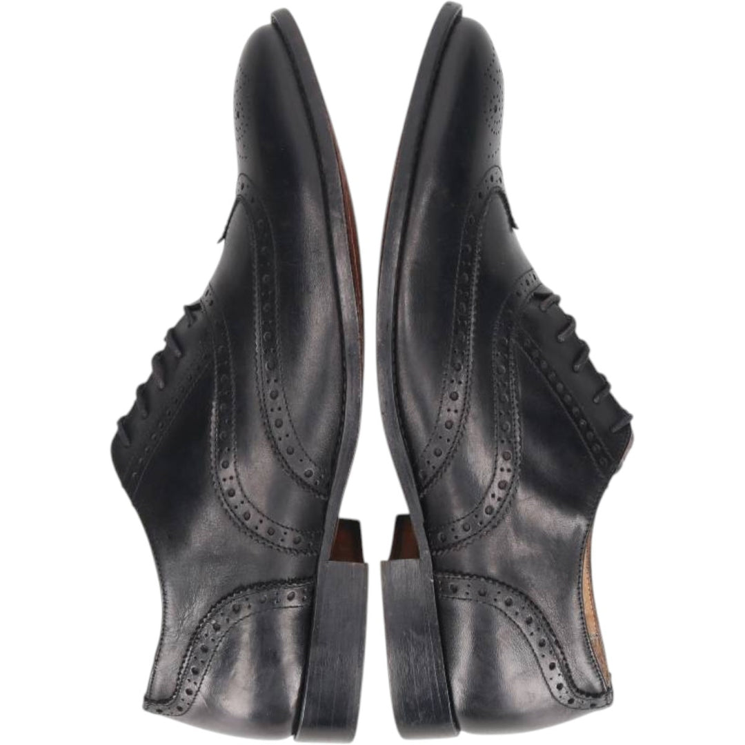 Barneys New York full brogue wingtip shoes, made in Italy, size 10M Men's 28.0cm genuine leather black type Vintage Second Hand