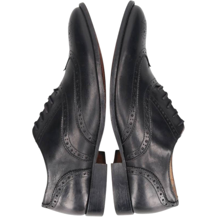 Barneys New York full brogue wingtip shoes, made in Italy, size 10M Men's 28.0cm genuine leather black type Vintage Second Hand