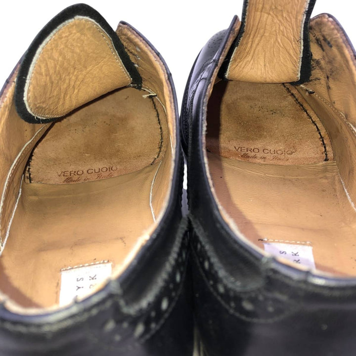 Barneys New York full brogue wingtip shoes, made in Italy, size 10M Men's 28.0cm genuine leather black type Vintage Second Hand