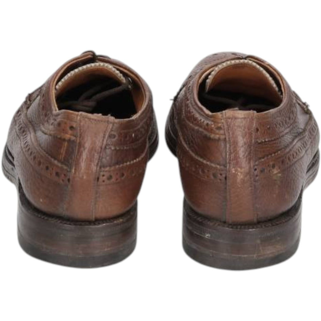 Full brogue wingtip shoes, made in England, size 9 Men's 26.5cm unclear brown type Vintage Second Hand