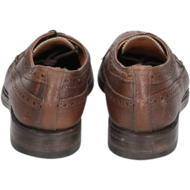 Full brogue wingtip shoes, made in England, size 9 Men's 26.5cm unclear brown type Vintage Second Hand
