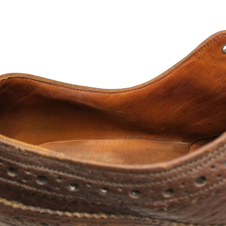 Full brogue wingtip shoes, made in England, size 9 Men's 26.5cm unclear brown type Vintage Second Hand