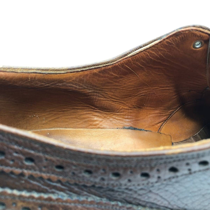 Full brogue wingtip shoes, made in England, size 9 Men's 26.5cm unclear brown type Vintage Second Hand