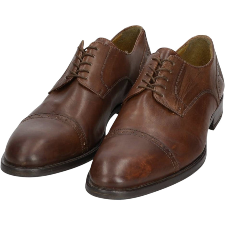 FLECS Straight Tip Shoes, Made in Italy, Size 44 Men's 27.0cm genuine leather red type reddish brown Vintage Second Hand