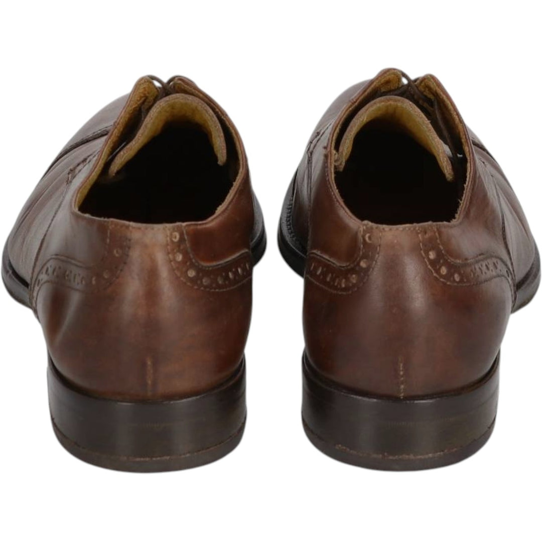 FLECS Straight Tip Shoes, Made in Italy, Size 44 Men's 27.0cm genuine leather red type reddish brown Vintage Second Hand