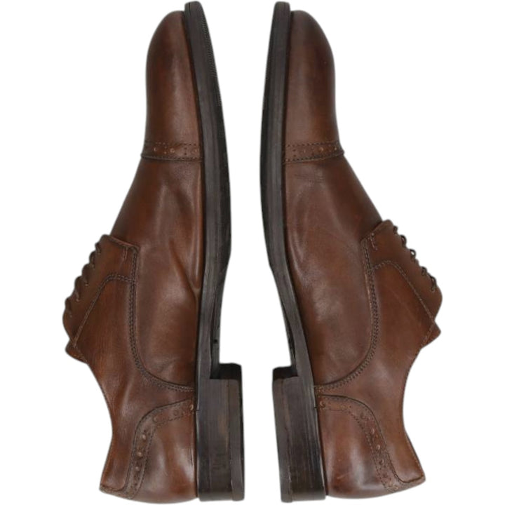 FLECS Straight Tip Shoes, Made in Italy, Size 44 Men's 27.0cm genuine leather red type reddish brown Vintage Second Hand
