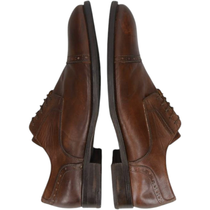 FLECS Straight Tip Shoes, Made in Italy, Size 44 Men's 27.0cm genuine leather red type reddish brown Vintage Second Hand