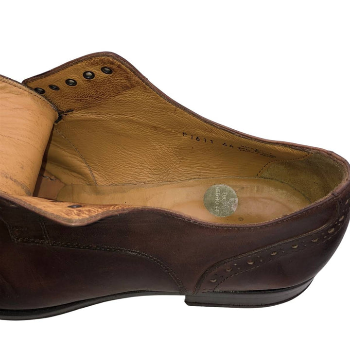 FLECS Straight Tip Shoes, Made in Italy, Size 44 Men's 27.0cm genuine leather red type reddish brown Vintage Second Hand