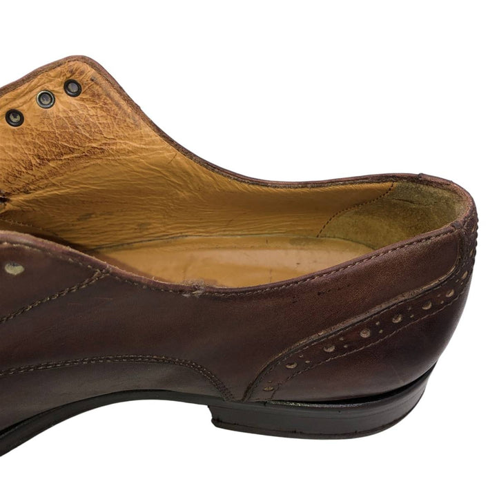 FLECS Straight Tip Shoes, Made in Italy, Size 44 Men's 27.0cm genuine leather red type reddish brown Vintage Second Hand