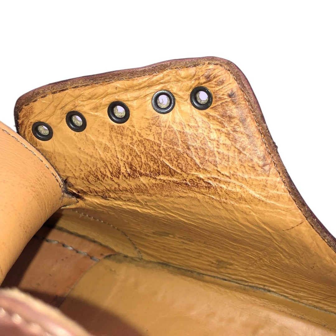 FLECS Straight Tip Shoes, Made in Italy, Size 44 Men's 27.0cm genuine leather red type reddish brown Vintage Second Hand