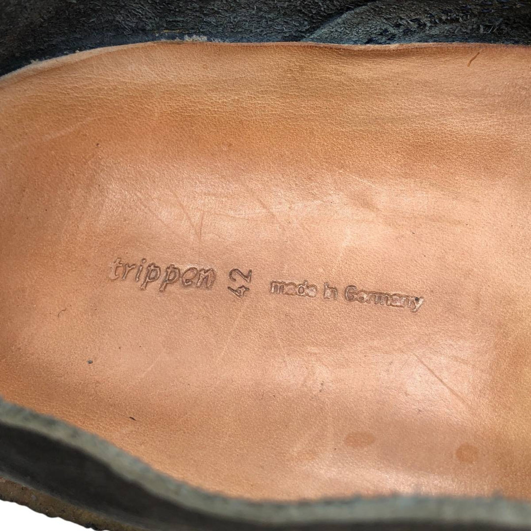 Trippen plain toe shoes, made in Germany, size 42 Men's 26.0cm unclear Charcoal Vintage Second Hand