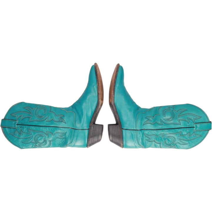 Justin Western Boots, Made in USA, Size 6 1/2 B Women's 23.5cm unclear turquoise blue Vintage Second Hand