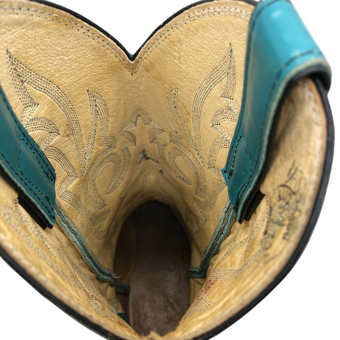 Justin Western Boots, Made in USA, Size 6 1/2 B Women's 23.5cm unclear turquoise blue Vintage Second Hand
