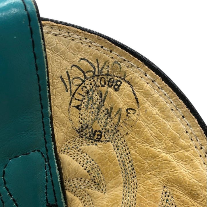 Justin Western Boots, Made in USA, Size 6 1/2 B Women's 23.5cm unclear turquoise blue Vintage Second Hand