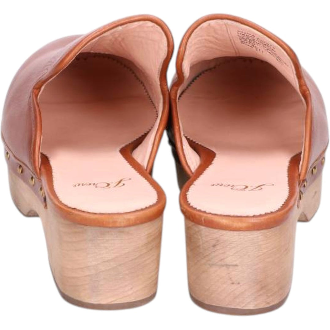 J.Crew platform clogs with studs, size 7 Women's 23.0cm genuine leather Camel type Vintage Second Hand