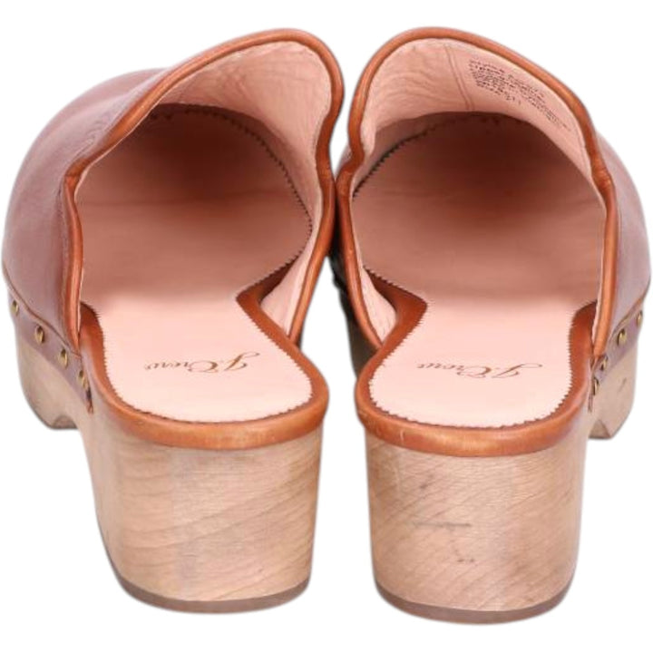 J.Crew platform clogs with studs, size 7 Women's 23.0cm genuine leather Camel type Vintage Second Hand