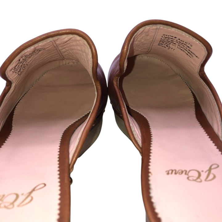 J.Crew platform clogs with studs, size 7 Women's 23.0cm genuine leather Camel type Vintage Second Hand