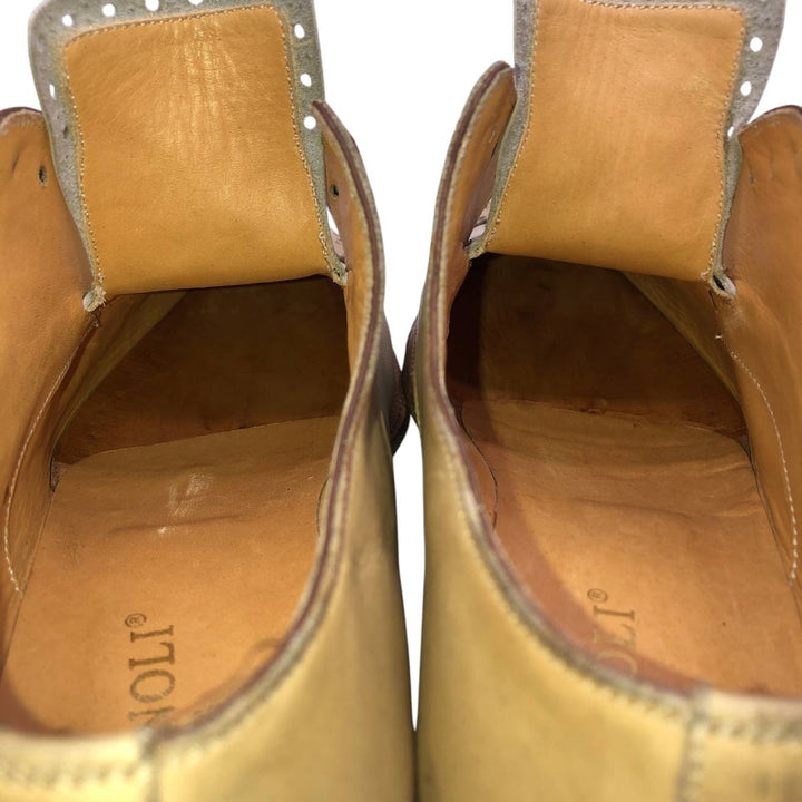 BRUGNOLI Two-tone Semi-Brogue Straight Tip Shoes, Size 37 1/2 Women's 24.0cm unclear Beige type Vintage Second Hand