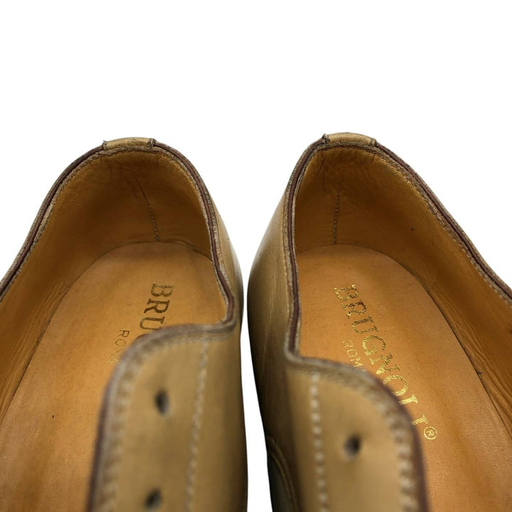 BRUGNOLI Two-tone Semi-Brogue Straight Tip Shoes, Size 37 1/2 Women's 24.0cm unclear Beige type Vintage Second Hand
