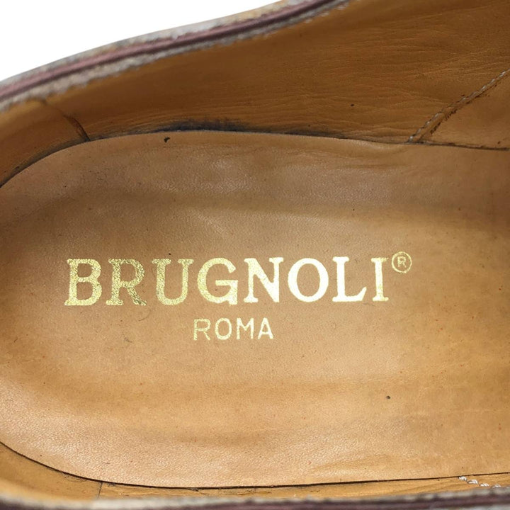 BRUGNOLI Two-tone Semi-Brogue Straight Tip Shoes, Size 37 1/2 Women's 24.0cm unclear Beige type Vintage Second Hand