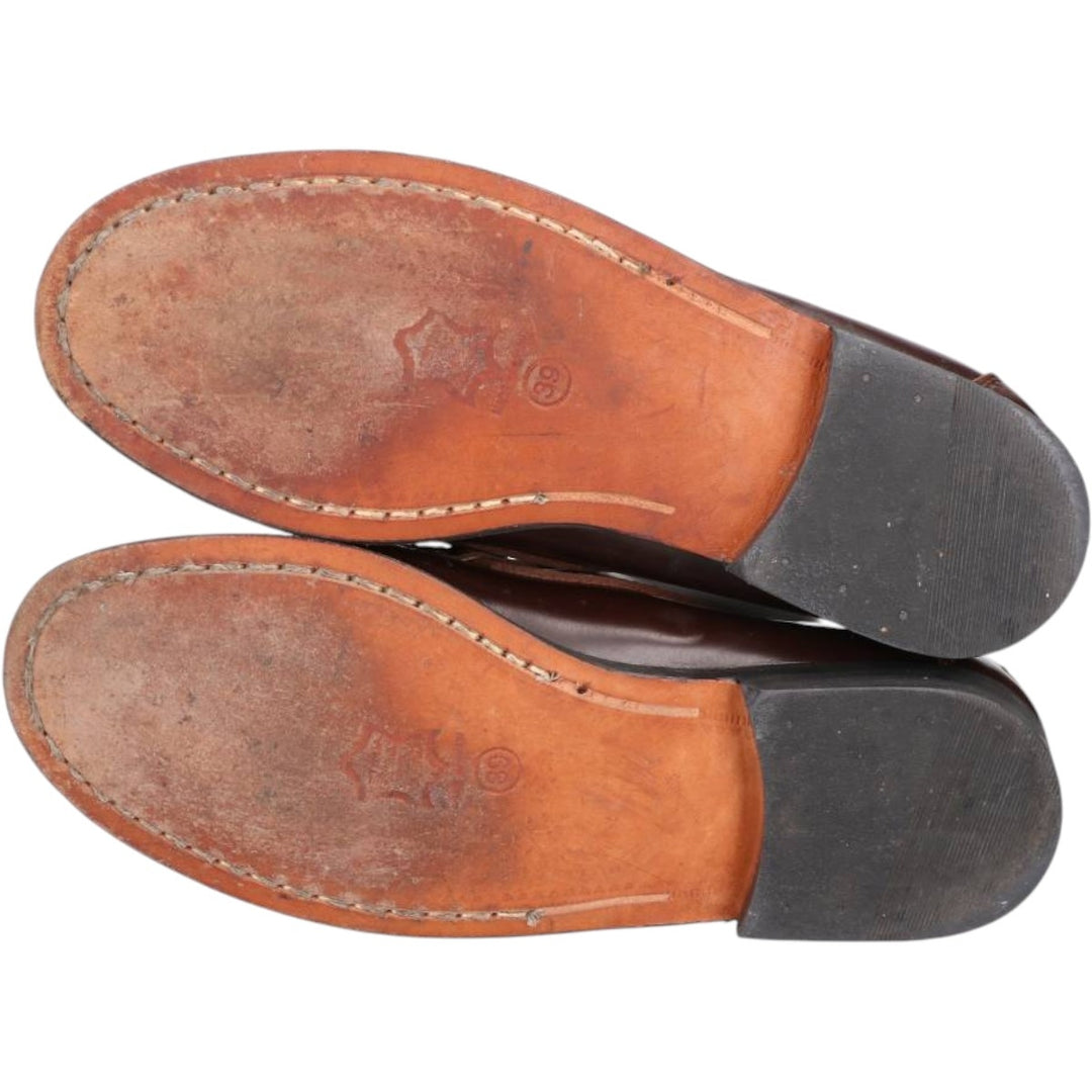 Castellan'simos coin loafers, made in Spain, size 39 Women's 24.5cm genuine leather brown type Vintage Second Hand