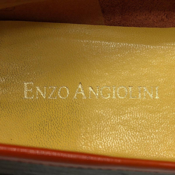 ENZO ANGIOLINI Multi-stripe Square Toe Pumps, Size 7 1/2 (M) Women's 24.5cm genuine leather dark chocolate Vintage Second Hand