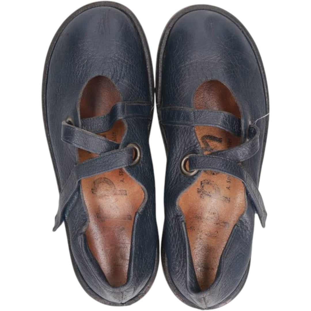 Trippen leather shoes Women's 25.5cm unclear navy blue type Vintage Second Hand