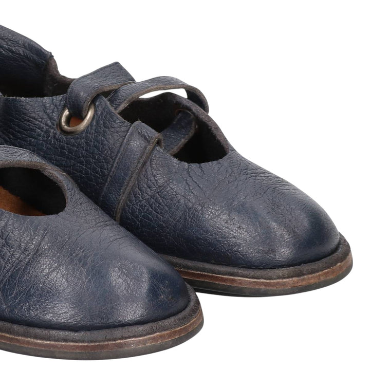 Trippen leather shoes Women's 25.5cm unclear navy blue type Vintage Second Hand