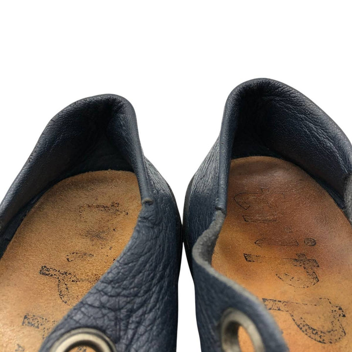 Trippen leather shoes Women's 25.5cm unclear navy blue type Vintage Second Hand
