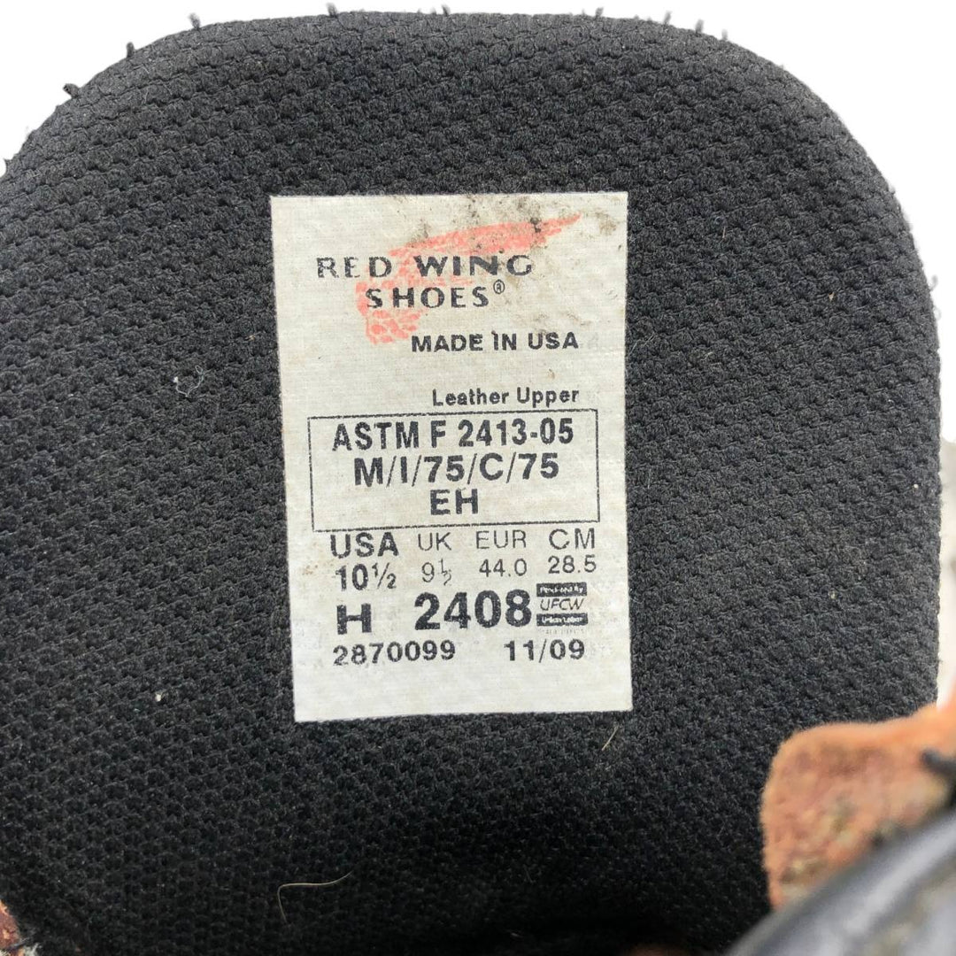 2000s Red Wing 2408 Steel Toe Work Boots, Made in USA, Size 10 1/2 Men's 28.5cm genuine leather brown type Vintage Second Hand