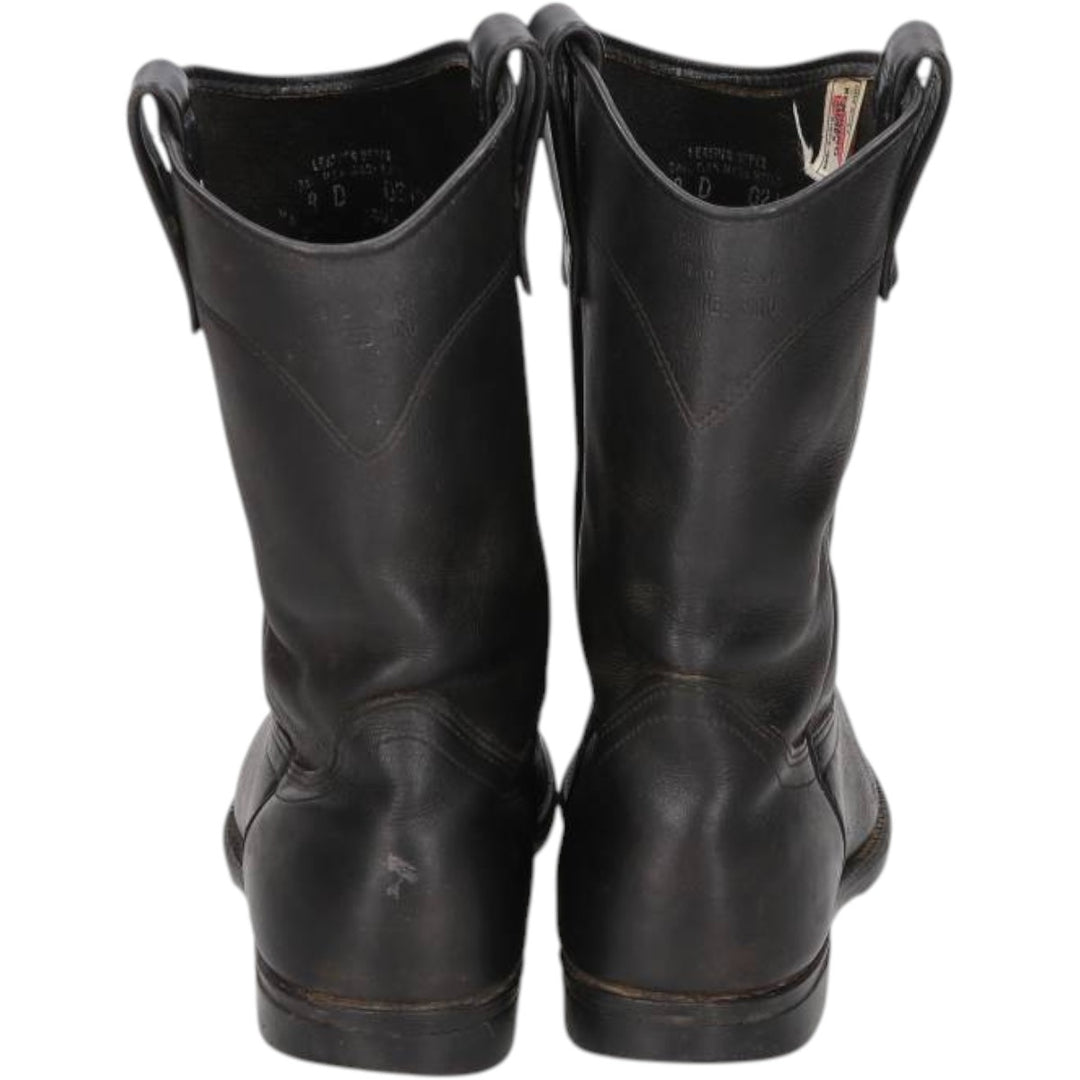 70s-80s Red Wing 1345 Pecos Boots, Made in USA, Size 8D (Men's equivalent to 10.4"), Vintage /saa016268 Men's 26.5cm unclear black type Vintage Second Hand