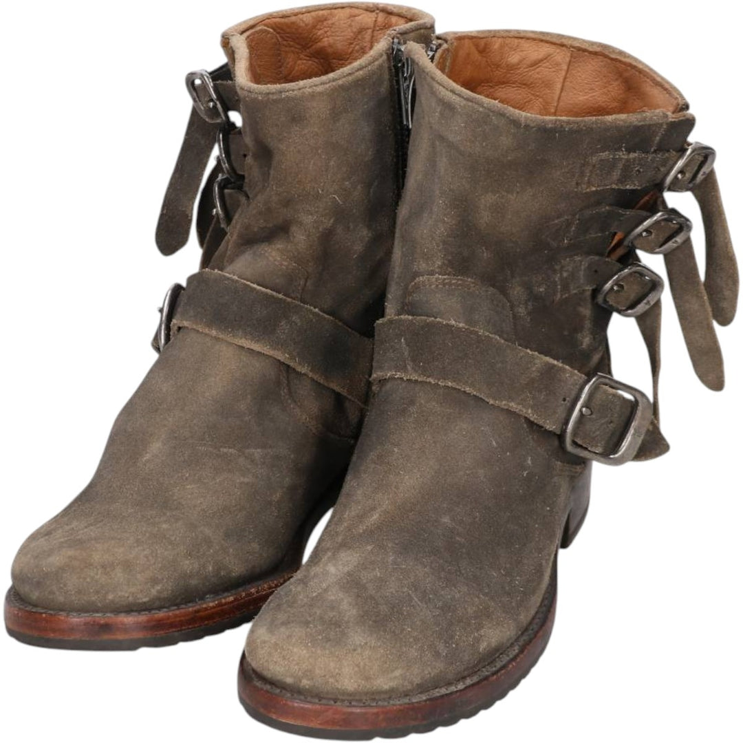Frye suede belt boots, size 9 1/2 B Men's 27.5cm unclear brown type Vintage Second Hand