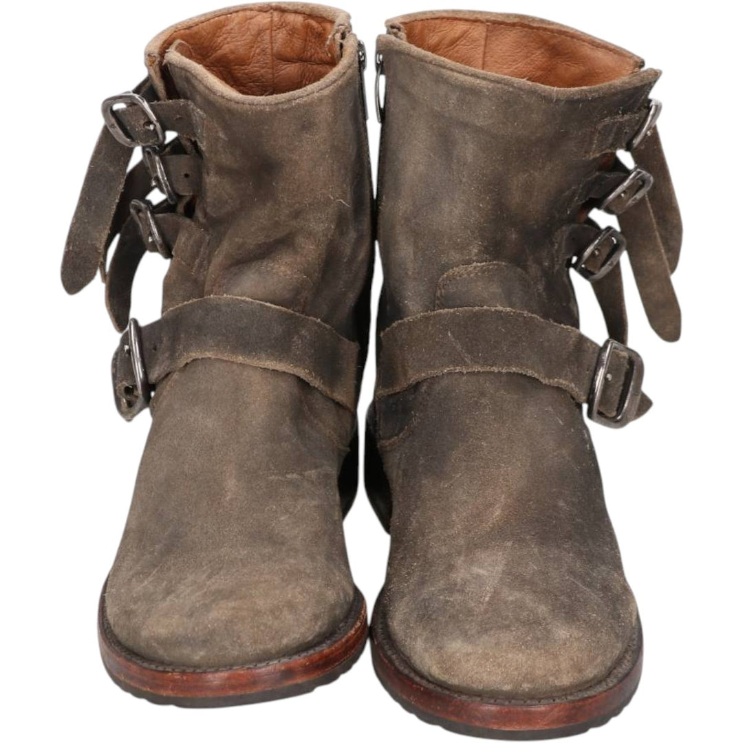 Frye suede belt boots, size 9 1/2 B Men's 27.5cm unclear brown type Vintage Second Hand
