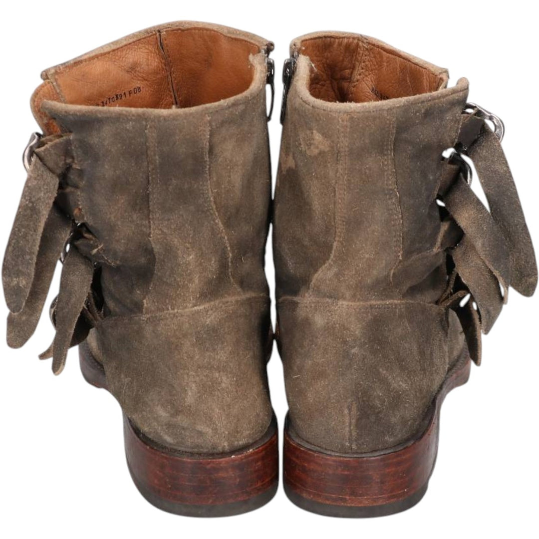 Frye suede belt boots, size 9 1/2 B Men's 27.5cm unclear brown type Vintage Second Hand