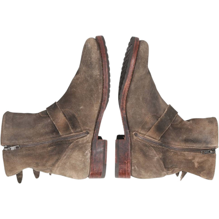 Frye suede belt boots, size 9 1/2 B Men's 27.5cm unclear brown type Vintage Second Hand