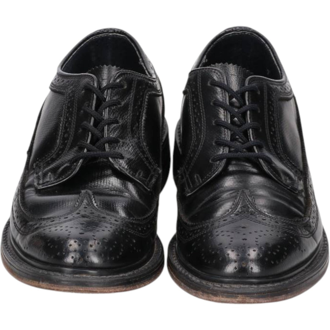 Florsheim Full Brogue Wingtip Shoes, Size 7D (Men's, equivalent to 10.4 inches) /saa016291 Men's 26.5cm genuine leather black type Vintage Second Hand