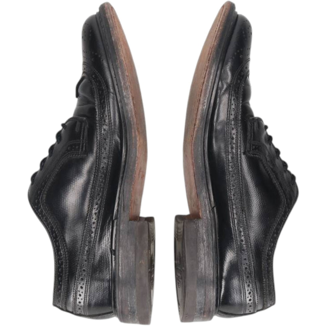 Florsheim Full Brogue Wingtip Shoes, Size 7D (Men's, equivalent to 10.4 inches) /saa016291 Men's 26.5cm genuine leather black type Vintage Second Hand