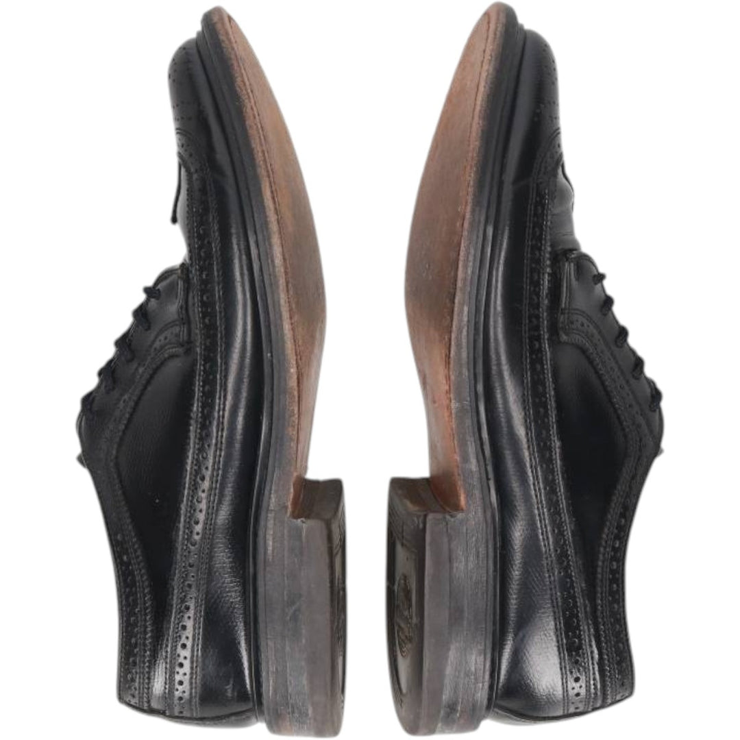 Florsheim Full Brogue Wingtip Shoes, Size 7D (Men's, equivalent to 10.4 inches) /saa016291 Men's 26.5cm genuine leather black type Vintage Second Hand