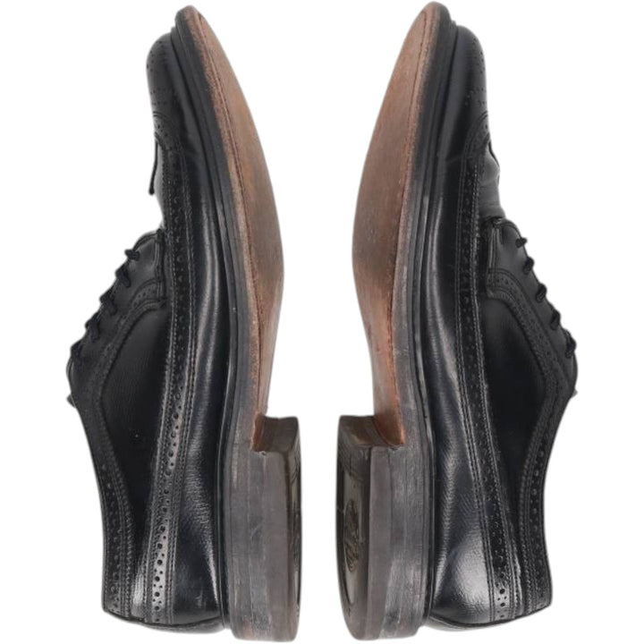 Florsheim Full Brogue Wingtip Shoes, Size 7D (Men's, equivalent to 10.4 inches) /saa016291 Men's 26.5cm genuine leather black type Vintage Second Hand