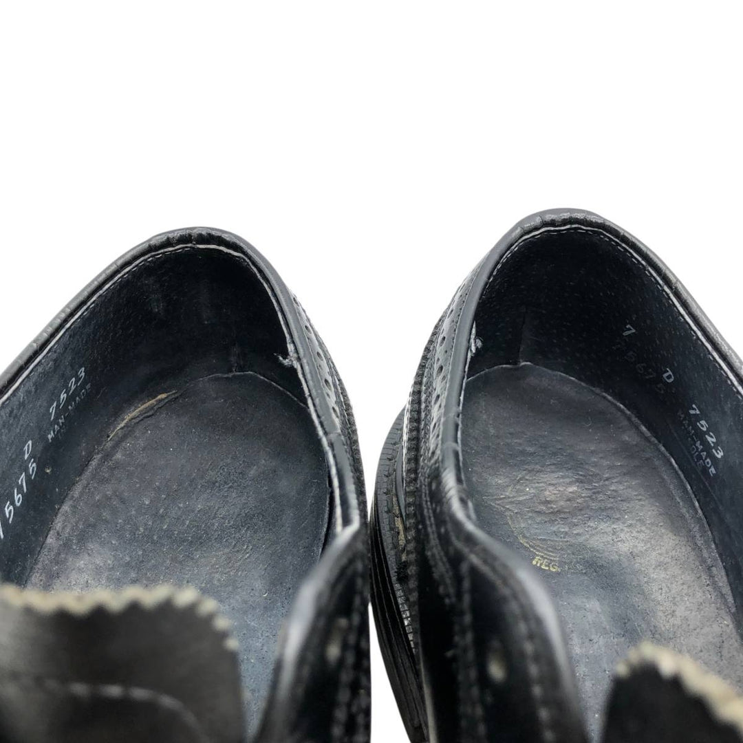 Florsheim Full Brogue Wingtip Shoes, Size 7D (Men's, equivalent to 10.4 inches) /saa016291 Men's 26.5cm genuine leather black type Vintage Second Hand