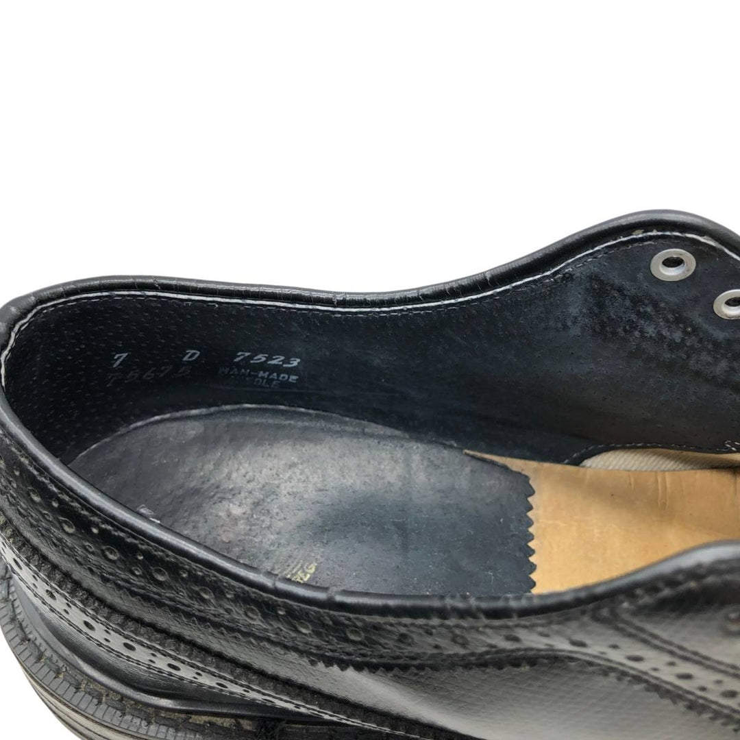 Florsheim Full Brogue Wingtip Shoes, Size 7D (Men's, equivalent to 10.4 inches) /saa016291 Men's 26.5cm genuine leather black type Vintage Second Hand