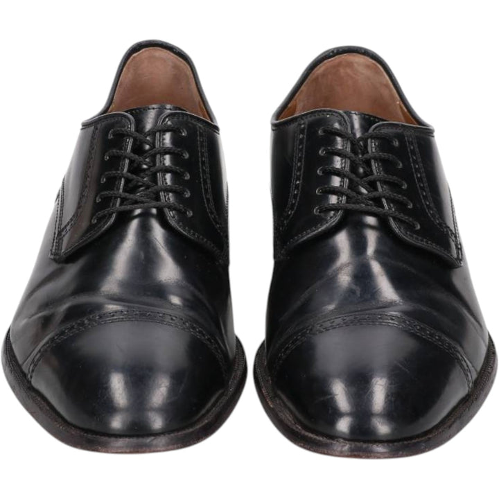 Johnston & Murphy straight-tip shoes, size 9D Men's 27.0cm Genuine Leather Sheepskin black type Vintage Second Hand