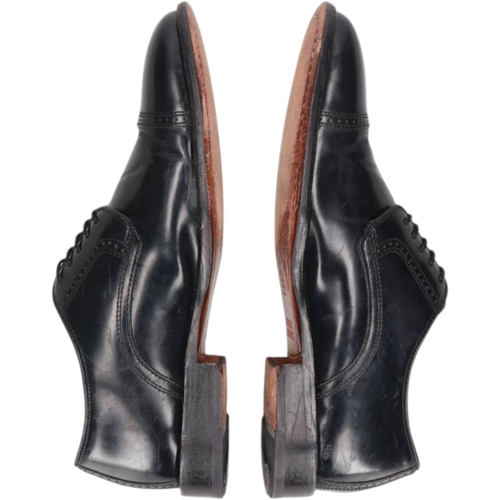 Johnston & Murphy straight-tip shoes, size 9D Men's 27.0cm Genuine Leather Sheepskin black type Vintage Second Hand