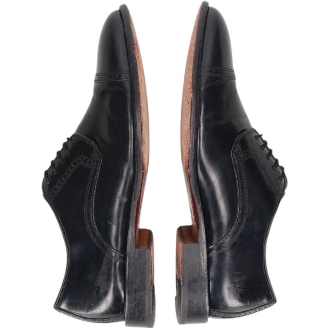 Johnston & Murphy straight-tip shoes, size 9D Men's 27.0cm Genuine Leather Sheepskin black type Vintage Second Hand