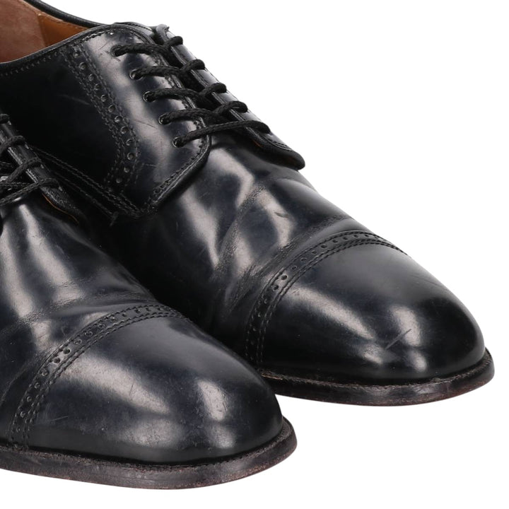 Johnston & Murphy straight-tip shoes, size 9D Men's 27.0cm Genuine Leather Sheepskin black type Vintage Second Hand
