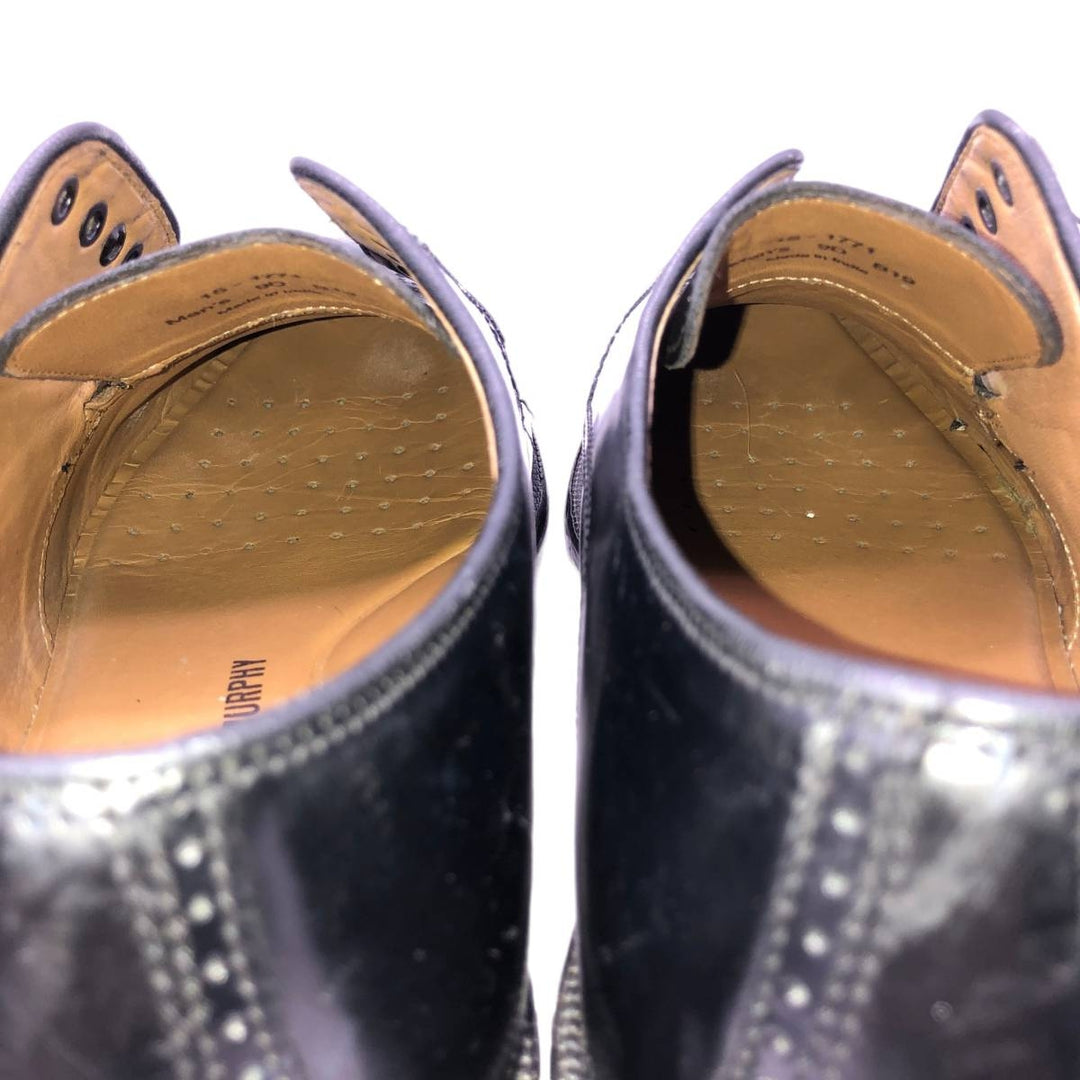 Johnston & Murphy straight-tip shoes, size 9D Men's 27.0cm Genuine Leather Sheepskin black type Vintage Second Hand