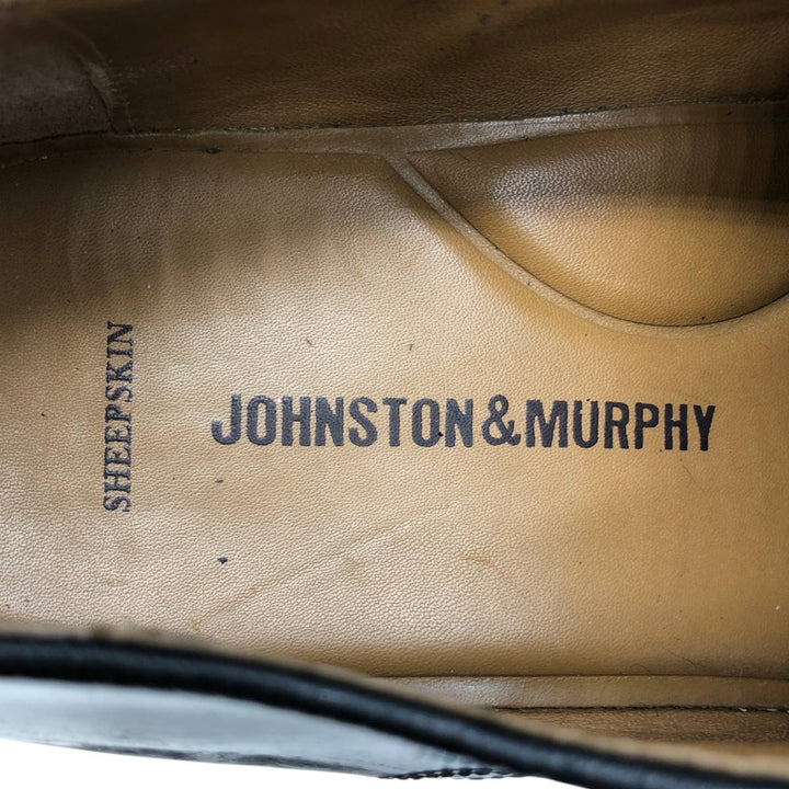 Johnston & Murphy straight-tip shoes, size 9D Men's 27.0cm Genuine Leather Sheepskin black type Vintage Second Hand