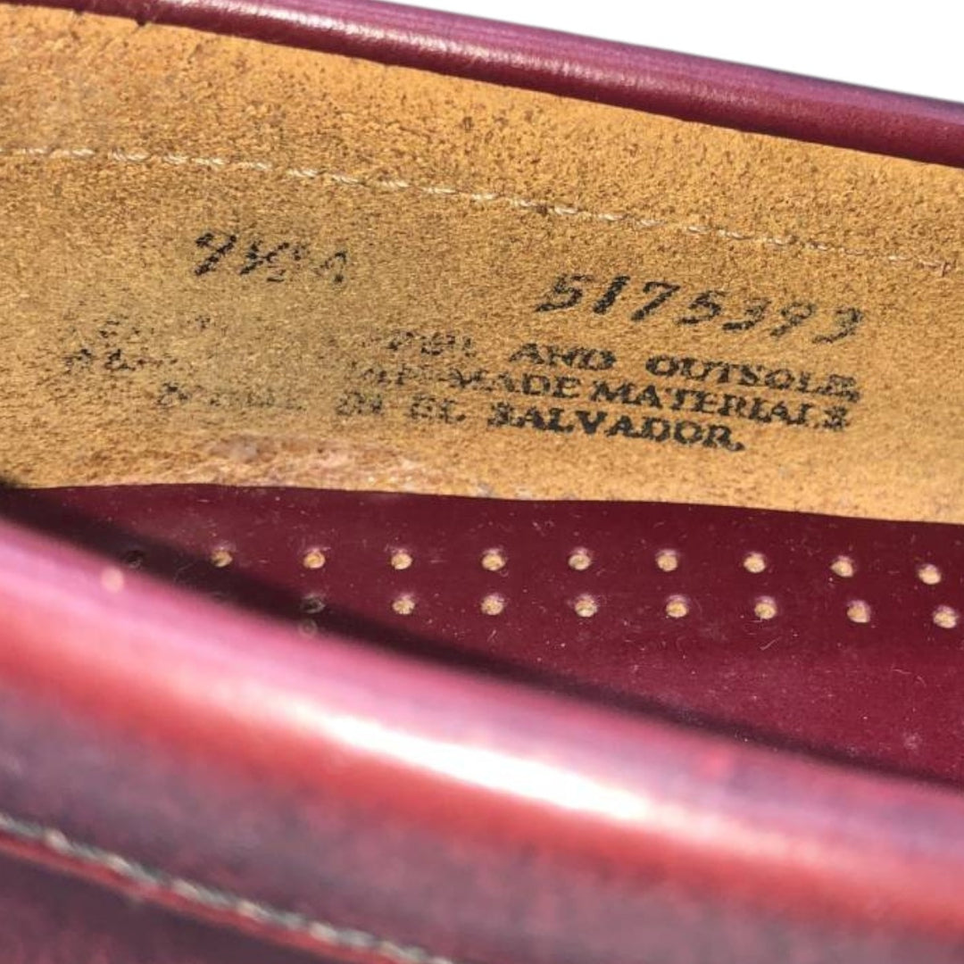 GHBass BASS Coin Loafers, Size 9 1/2M Men's 27.5cm genuine leather burgundy type Vintage Second Hand