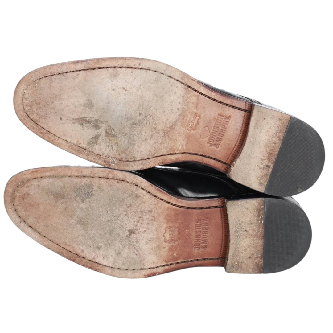 Johnston and Murphy U-tip shoes, size 8D Men's 26.0cm Genuine Leather Sheepskin black type Vintage Second Hand