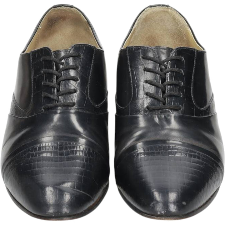Stacy Adams platform plain toe shoes, size 9M Men's 27.0cm genuine leather black type Vintage Second Hand